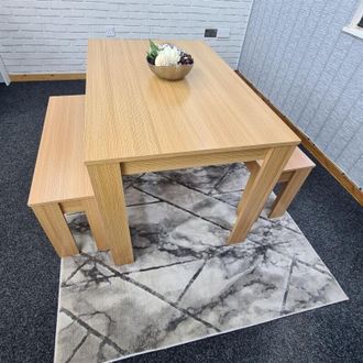 Kosy Koala Kosy Koala - Dining Table and 2 Benches Oak Effect Wood Dining Room Furniture