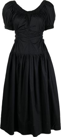 Ulla Johnson Golda gathered cut-out dress - women - Cotton - 6 - Black