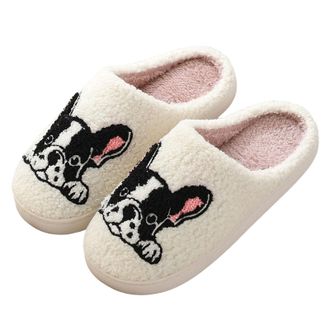Generic House Slippers for Women Cute Cartoon Animal Print Plush Fluffy Warm Winter Shoes Memory Foam Slippers Womens Indoor Outdoor Slip On Non-Slip Slides B