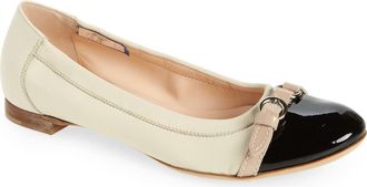 AGL Monika Cap Toe Ballet Flat in Ivory Lea at Nordstrom, Size 42.5