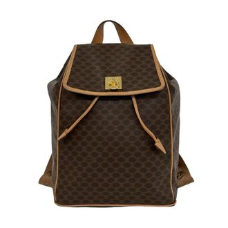 Celine Brown Leather Pvc Backpack (Pre-Owned)