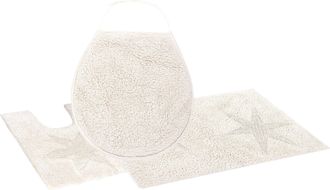 ANDAS Badematte »Marie« Höhe 13 mm rutschhemmend beschichtet fussbodenheizungsgeeignet strapazierfähig Badteppich, Stern Motiv, Hoch-Tief-Struktur, auch als