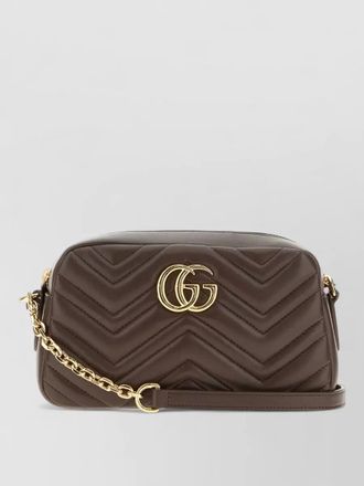 Gucci gg marmont nappa leather chain shoulder bag
