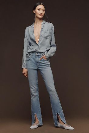 Pilcro High-Rise Front-Split Skinny Jeans