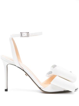 Mach & Mach White Ankle-strap Heels