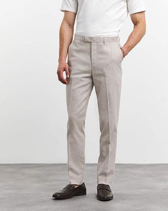 Jacamo Linen Blend Pinstripe Suit Trouser
