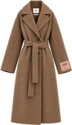 SOLOTRE Geklede Jassen - Dames - Jas met riem - Bruin - XL - Jassen