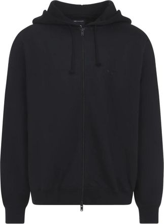 Yohji Yamamoto Brushed Terry Zip Hoodie - Heren - Vesten met rits - Zwart - S - Katoen - Hoodies & sweatvesten