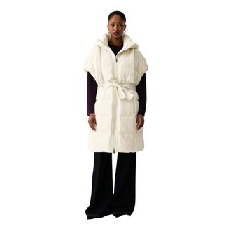 Pinko Pinko - Gewatteerd gilet tot op de knie - Dames - Jassen - Beige - Maat: M Leer