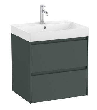 Roca Roca - Pack Unik Mueble De 2 Cajones + Lavabo Ona Color: Verde Mate