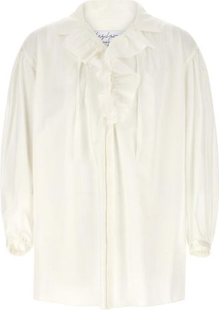 Yohji Yamamoto White Frilled Gather Shirt