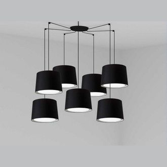 Netlighting Conga Black Pendant Suspension Pendant Lamp 7 Light