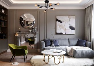 OZAIA Plaf&oacute;n De Metal Negro Con 6 Bombillas L64 Cm - Julia
