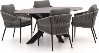Bellagio la vita attrattiva Bellagio Mineo/Furato ellips 200cm dining tuinset 5-delig