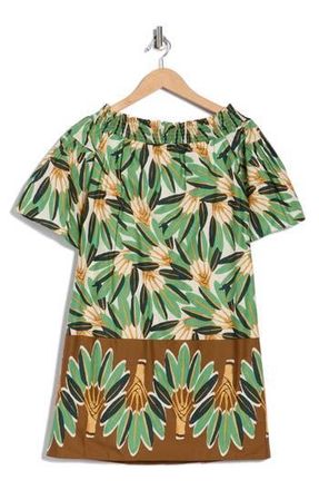 Vince Camuto Smocked off the Shoulder Mini Dress in Green at Nordstrom Rack, Size 2