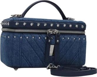 MCM Pre-owned Mini Canvas Pouch - Dames - Vintage Mini Tas - Blauw - ONE Size - Vintage