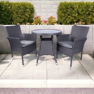 Royalcraft Malaga Two Seater Fixed Bistro Set in Grey