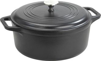 Victoria Victoria 39493 Horno Holand&eacute;s Olla Inducci&oacute;n Hierro Fundido Esmaltado 29cm, Cocotte 6,6l, Sin Ptfe Ni Pfoa Negro