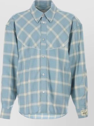 Wooyoungmi embroidered jersey oversize shirt check pattern