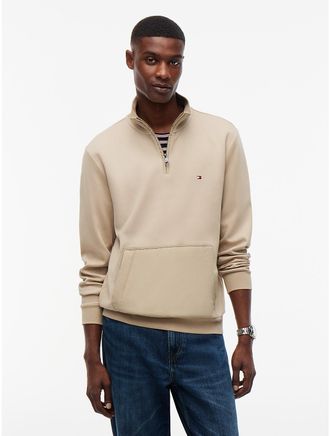 Tommy Hilfiger Mens TH Performance Quarter-Zip Sweatshirt - Sandalwood - XXL