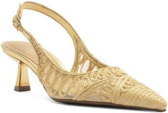 Arezzo Liz Slingback Pump in Natural Gold at Nordstrom, Size 6.5