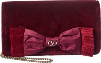 Valentino Dnu Pack Valentino Vlogo Signature Mini Velvet Wallet On Chain