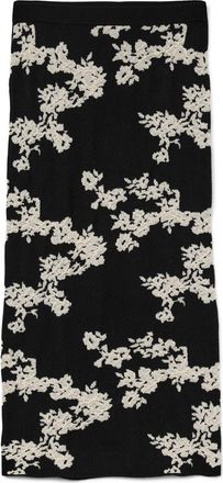 Vero Moda Nancy Floral Sweater Skirt in Black/Birch at Nordstrom Rack, Size Xx-Large