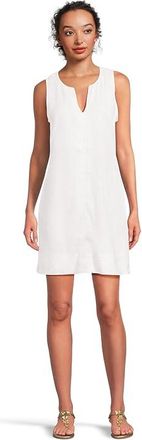 Tommy Bahama Palm-A-Dora Split Neck Dress Womens Dress White : LG (US 12-14), Linen/Spandex/Tencel