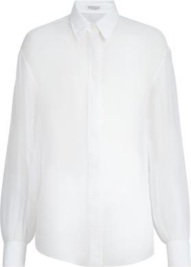 Brunello Cucinelli Crispy silk shirt in White at Nordstrom, Size 3X-Large Eu