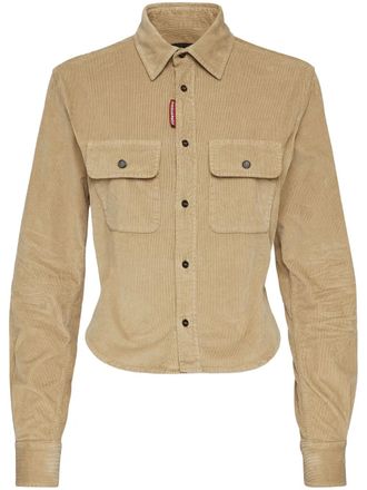 Dsquared2 corduroy shirt - women - Elastane/Cotton - 40 - Neutrals