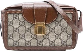 Gucci Pre-owned Cross Body Bags, female, Beige, Size: ONE SIZE Pre-owned Vintage Canvas Crossbody Bag