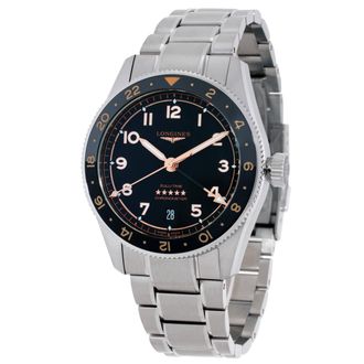 Longines Spirit Zulu Time Automatic Black Dial Mens Watch L38024506