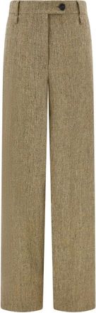 Ferragamo Broek met riemlussen - Beige