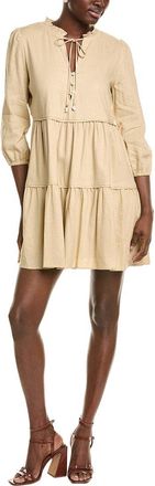 CeCe by Cynthia Steffe Cece Tiered Linen-Blend Mini Dress