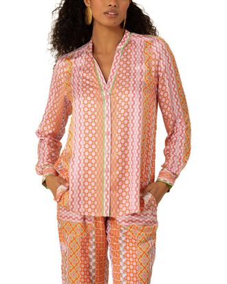 Hale Bob Siena Silk-Blend Blouse