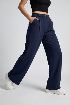 Jacqueline de Yong Anzughose JDY JDYGEGGO LIFE BELT PANT JRS NOOS, Damen, Gr. XS, L&auml;nge 32, schwarz iris detail:belt, Jersey, Obermaterial: 95% Polyester, 5% Elasthan, r