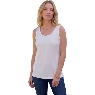 Roaman's Plus Size Cotton Scoopneck Tank Top in White at Nordstrom, Size Medium