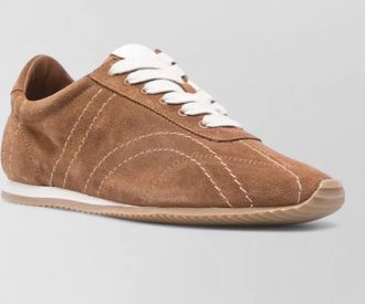 Toteme paneled suede low-top sneakers