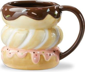 Tag Stacked Donut Earthenware Mug Multi 16 oz 3.8x3.8x3.9 in in Brown at Nordstrom