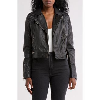 AllSaints Conroy Leather Moto Jacket in Black at Nordstrom Rack, Size 4 Us / 8 Uk