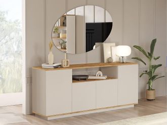 Vente-Unique Credenza con 4 ante e 1 ripiano Beige e Naturale - LOTULA