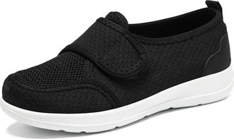 Generic Comfortable Womens Everyday Sneakers Breathable Knit Fabric Slip On Design with Secure Hook and Loop Closure for Effortless Style and All Day Walking 