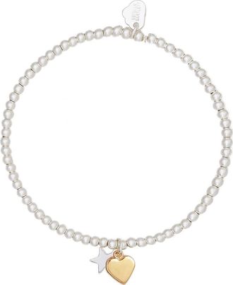 Estella Bartlett Sienna Heart & Moon Charm Bracelet in Gold And Silver at Nordstrom