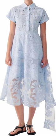 Beatrice .B Broderie Anglaise Shirt Dress With Belt In Blue