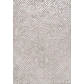 Jonathan Y Designs Jordan High-Low Pile Art Deco Geometric Indoor/Outdoor Area Rug in Beige at Nordstrom, Size 3Ft 0In X 5Ft 0In
