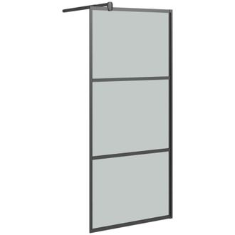vidaXL Vidaxl - Mampara De Ducha Accesible Vidrio Esg Oscuro Negro 90x195 Cm