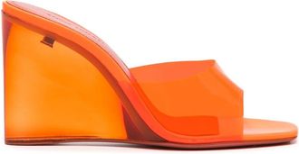 Amina Muaddi 100mm Lupita sandals - women - Other Materials/Other Materials/Plastic - 38.5 - Orange