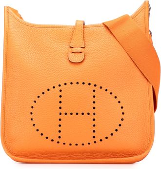 Herm&egrave;s Pre-owned Womens Evelyne Iii Pm Crossbody Bag - Orange Leather - One Size