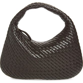 Bottega Veneta Borsa Intrecciato Leather Shoulder Bag in 2009 Espresso-M Brass at Nordstrom