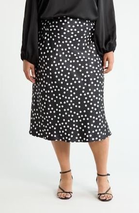 Renee C Polka Dot Print Maxi Skirt in Black at Nordstrom Rack, Size 2 X